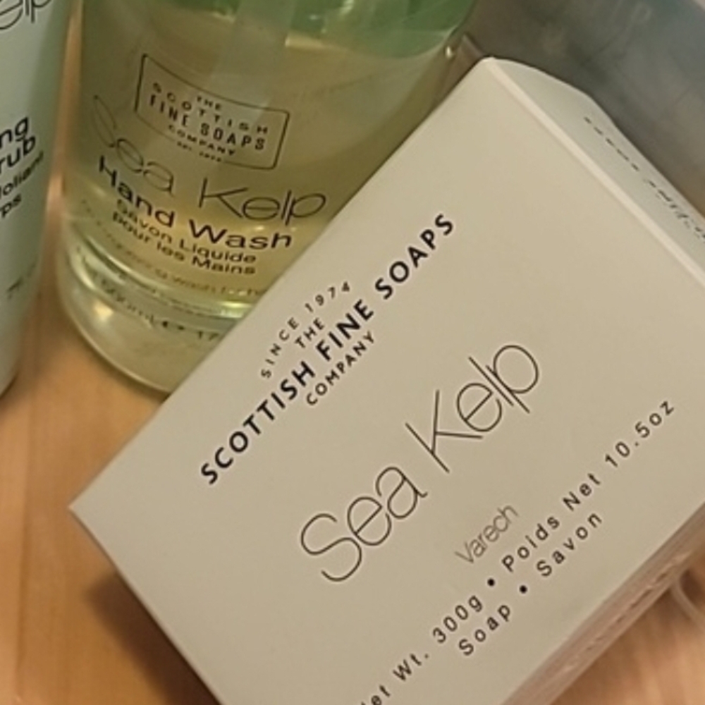 Scottish Fine Soaps Sea Kelp 3pc Set. (10oz Bar Soap Soap, Hand Wash, Lotion)